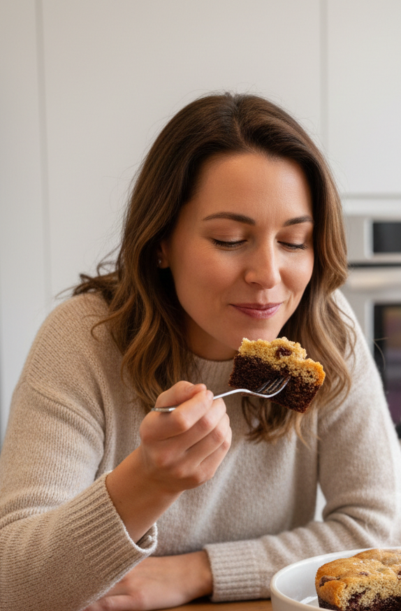 Brookie woman eating
